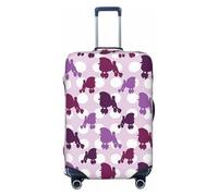 Alliya Purple Poodle Polka Dot Elastic Travel Luggage Cover Suitcase Protector Fits 18-32 Inch Luggage