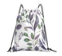 Alliya Purple Sage Green Leaves Outdoor Portable Backpack Cute Casual Daily Backpack Travel And Play Big Pocket Bag