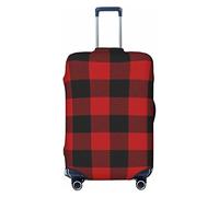 Alliya Red Black Buffalo Check Elastic Travel Luggage Cover Suitcase Protector Fits 18-32 Inch Luggage