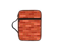 ALLiYa Red Brick Wall Texture Bible Storage Bag Bible Carrying Case with Handle and Zippered Pocket