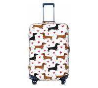 Alliya Romantic Dachshunds Elastic Travel Luggage Cover Suitcase Protector Fits 18-32 Inch Luggage