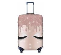 Alliya Rose Gold Eyelashes Elastic Travel Luggage Cover Suitcase Protector Fits 18-32 Inch Luggage