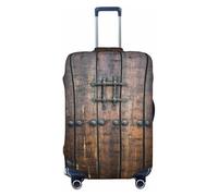 Alliya Rustic Stall Wooden Door Elastic Travel Luggage Cover Suitcase Protector Fits 18-32 Inch Luggage