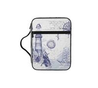 ALLiYa Sail Boat Compass Bible Storage Bag Bible Carrying Case with Handle and Zippered Pocket