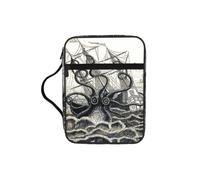 ALLiYa Sailing Pirate Octopus Bible Storage Bag Bible Carrying Case with Handle and Zippered Pocket
