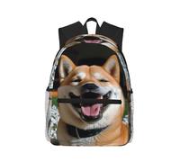 ALLiYa Shiba Inu Smile Tongue Out Casual Backpack Classic Style Backpack With Large Capacity