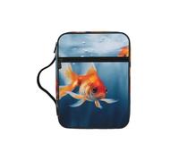 Alliya Small Goldfish Swimming in The Water Bible Storage Bag Bible Carrying Case with Handle and Zippered Pocket
