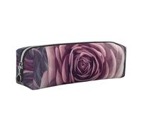 ALLiYa Sphere Blooming Flower Rose Leather Pencil Case Art Utensils Storage Bag Makeup Pouch