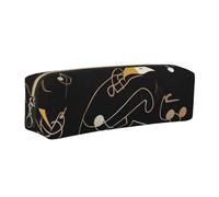 ALLiYa Stylish Musical Note Pattern Leather Pencil Case Art Utensils Storage Bag Makeup Pouch
