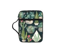 Alliya Succulent Plants and Cactus Bible Storage Bag Bible Carrying Case with Handle and Zippered Pocket