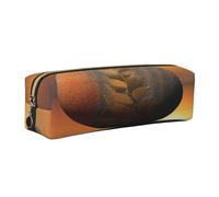 Alliya Sunrise Landscape Zen Stone Leather Pencil Case Art Utensils Storage Bag Makeup Pouch