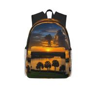 ALLiYa Sunset Over Lake Broward County Casual Backpack Classic Style Backpack With Large Capacity