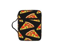 Alliya Tasty Pizza Bible Storage Bag Bible Carrying Case with Handle and Zippered Pocket
