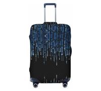 Alliya The Blue Binary Elastic Travel Luggage Cover Suitcase Protector Fits 18-32 Inch Luggage