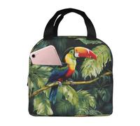 ALLiYa Toucan Perching of American Rainforests Lunch Bag Multifunctional Bento Bag Reusable Picnic Bag Baghand-Held Fresh-Keeping Bag