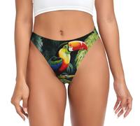 ALLiYa Toucan Perching Of American Rainforests Women'S G-String Sexy G Strings Seamless Invisible Soft Pants Classic Everyday Thongs Black