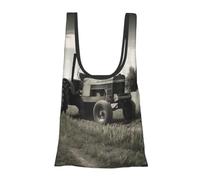 ALLiYa Tractor Agriculture Tranquil Foldable Shopping Bag In Pouch Reusable Shopping Bags