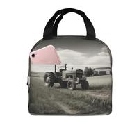 ALLiYa Tractor Agriculture Tranquil Lunch Bag Multifunctional Bento Bag Reusable Picnic Bag Baghand-Held Fresh-Keeping Bag