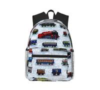 ALLiYa Train Cars Casual Backpack Classic Style Backpack With Large Capacity