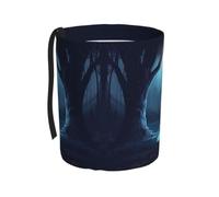 ALLiYa Trees In The Night Forest Car Trash Can Multipurpose Portable Collapsible Storage Pockets