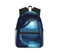 ALLiYa Trees In The Night Forest Casual Backpack Classic Style Backpack With Large Capacity