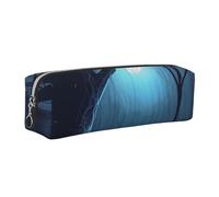 Alliya Trees in The Night Forest Leather Pencil Case Art Utensils Storage Bag Makeup Pouch