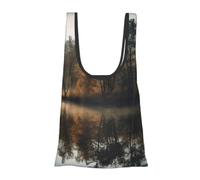 ALLiYa Trees Reflection On A Lake Foldable Shopping Bag In Pouch Reusable Shopping Bags