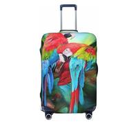 Alliya Two Colored Parrots Elastic Travel Luggage Cover Suitcase Protector Fits 18-32 Inch Luggage
