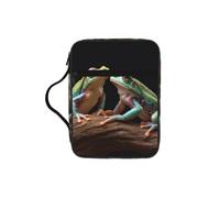 Alliya Two Frogs Bible Storage Bag Bible Carrying Case with Handle and Zippered Pocket