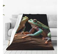 Alliya Two Frogs Multi Size Ultra Soft Flannel Blanket (Vertical Style) Home Rest Office Nap