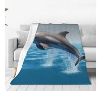 Alliya Unique 3d Animal Dolphin Multi Size Ultra Soft Flannel Blanket (Vertical Style) Home Rest Office Nap