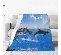 Alliya Unique 3d Animal Dolphin Multi Size Ultra Soft Flannel Blanket (Vertical Style) Home Rest Office Nap