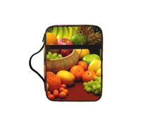 Alliya Variety Fresh Vegetables Fruits Bible Storage Bag Bible Carrying Case with Handle and Zippered Pocket