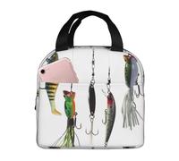 ALLiYa Various Type of Fishing Baits Lunch Bag Multifunctional Bento Bag Reusable Picnic Bag Baghand-Held Fresh-Keeping Bag