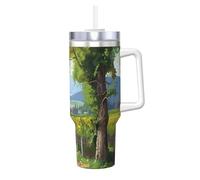 Alliya Vineyard 40oz Ice Bully with Handle Travel Mug Hot & Cold Drinks Coffee Daily Household Use