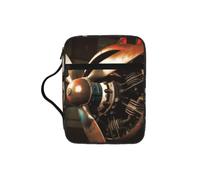Alliya Vintage Aeroplane Propeller Bible Storage Bag Bible Carrying Case with Handle and Zippered Pocket