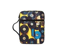ALLiYa Vinyl Records and Tapes Bible Storage Bag Bible Carrying Case with Handle and Zippered Pocket