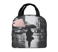 ALLiYa Walk in The Rain Lunch Bag Multifunctional Bento Bag Reusable Picnic Bag Baghand-Held Fresh-Keeping Bag