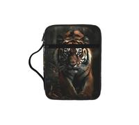 Alliya Wild Animals Tiger Bible Storage Bag Bible Carrying Case with Handle and Zippered Pocket