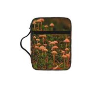 ALLiYa Wild Mushroom Bible Storage Bag Bible Carrying Case with Handle and Zippered Pocket