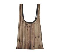 ALLiYa Wood Grain Foldable Shopping Bag In Pouch Reusable Shopping Bags