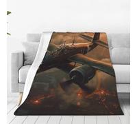 Alliya World War Aircraft Multi Size Ultra Soft Flannel Blanket (Vertical Style) Home Rest Office Nap