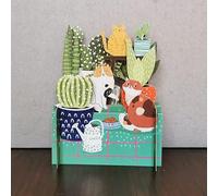 Alljoy Design 3-D Pop Up Stacks Card - CATS IN THE PLANTS