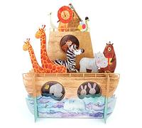 Alljoy Design Children's Animals On The Ark 3D Pop Up Birthday Greeting Card by Alljoy Cards KID003 KID003,orange|red|grey,125mm x 245mm