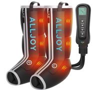 ALLJOY Fathers and Mother's Day Gift, Leg Massager with Heat and Compression, Sequential Leg Compression Massage Boots with 2 Warmth, 4 Modes 4 Intensity, Massager