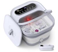 Foot Spa Bath Massager with Heat, ALLJOY Collapsible Foot Massager Spa Soaking Tub with Bubbles, Pumice Stone, Timer, 6 Shiatsu Massage Rollers Pedicure Foot Spa for Relaxation, Gifts