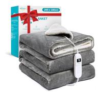 ALLJOY Heated Blanket, 200 x 180 Electric Blanket Double with 9 Heatings, Heated Throw Blanket with 9 Timer, Fast Heating, Christmas Gfit for Men Women Dad Mum, Home Office, Machine Washable