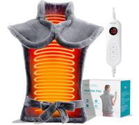 ALLJOY Heating Pad for Back Pain Relief, 24''x 27'' Back Heat Pad for Neck and Shoulders, Weighted Heated Pad Fast-Heating with 6 Settings, Auto Shut-Off Washable Heats Pads