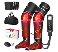 ALLJOY Leg Massager for Circulation and Pain Relief, Birthday Gifts for Men Dad Women Mom, Leg Massager with Heat and Compression, 2 Heat 5 Modes 4 Intensities 4 Extenders