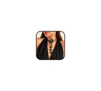 AllJunction Long Black Flower Statement Necklaces for Women Dainty Boho Big Large Chunky Floral Petal Ginkgo Leaf Leaves Fashion Y Shaped Choker Necklace Jewelry, L, Alloy Steel, No Gemstone